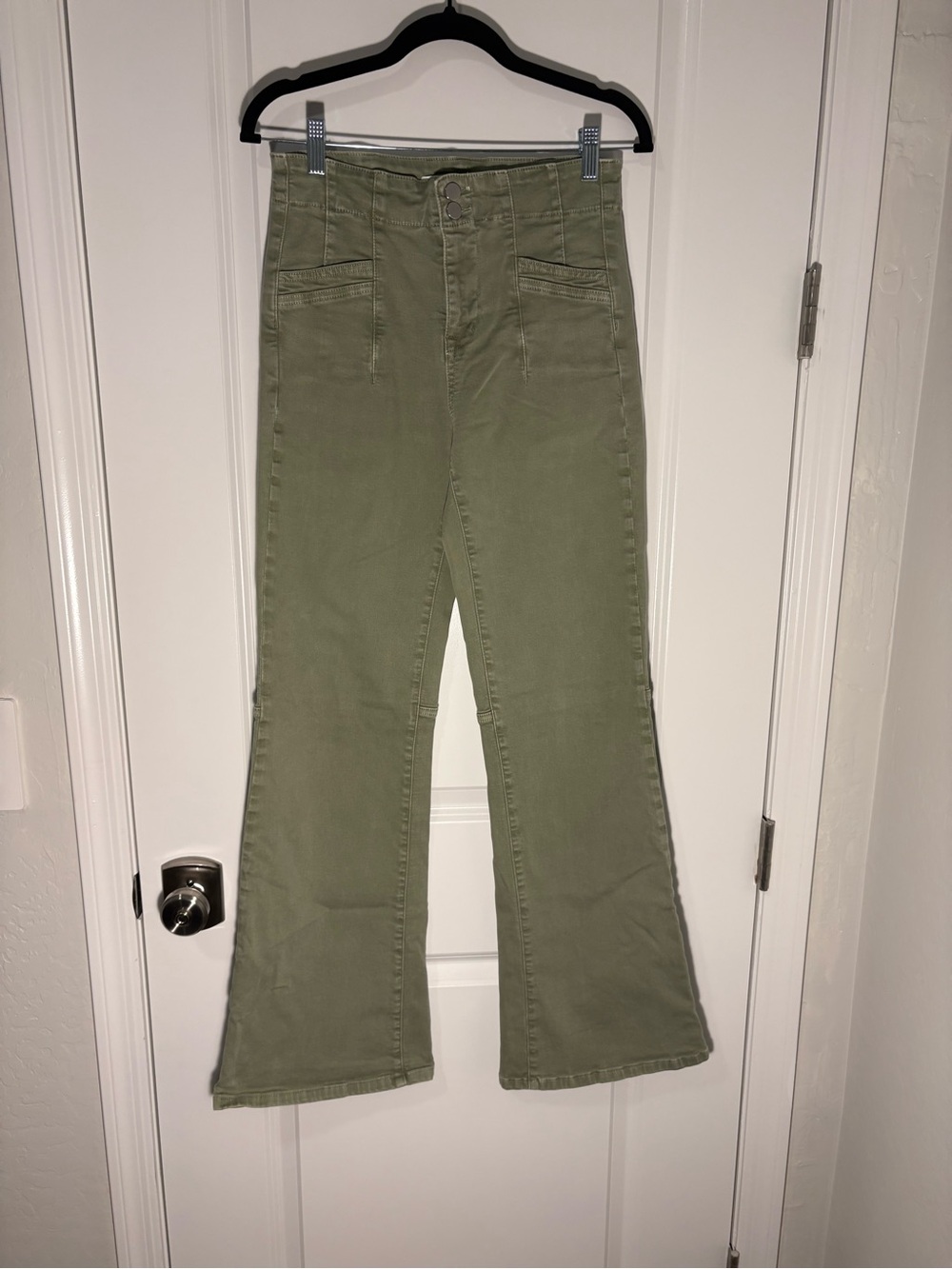 Altar’d State High-Rise Olive Green Flared Women's Jeans